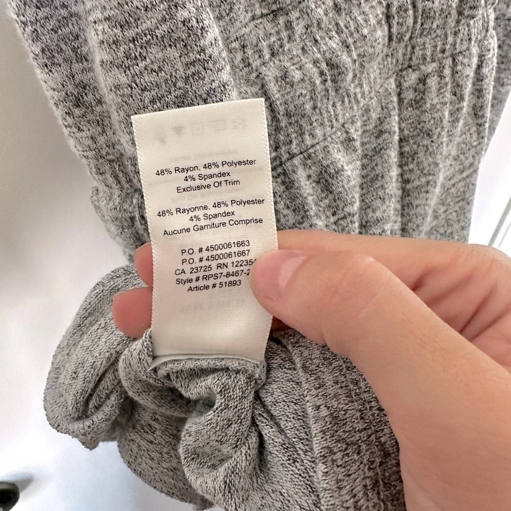 NWT Aritzia Wilfred Free Izabel Romper in Heather White Gray Size M - Picture 8 of 8